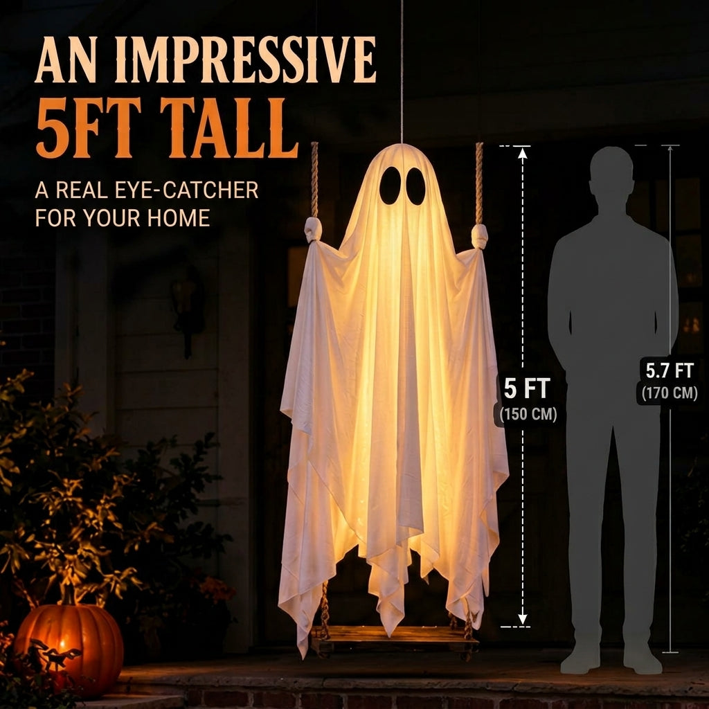 Hallowa™ - 5FT Light-Up Hanging Ghost