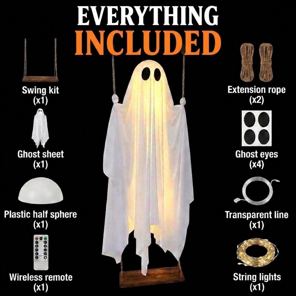 Hallowa™ - 5FT Light-Up Hanging Ghost